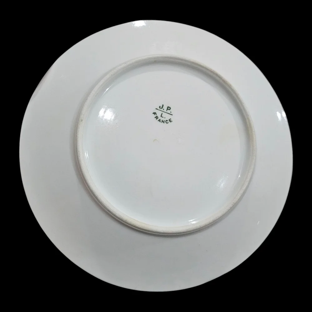 JEAN POUYAT J.P. L Limoges France Plate Flowers Gold Embelishments ANTIQUE